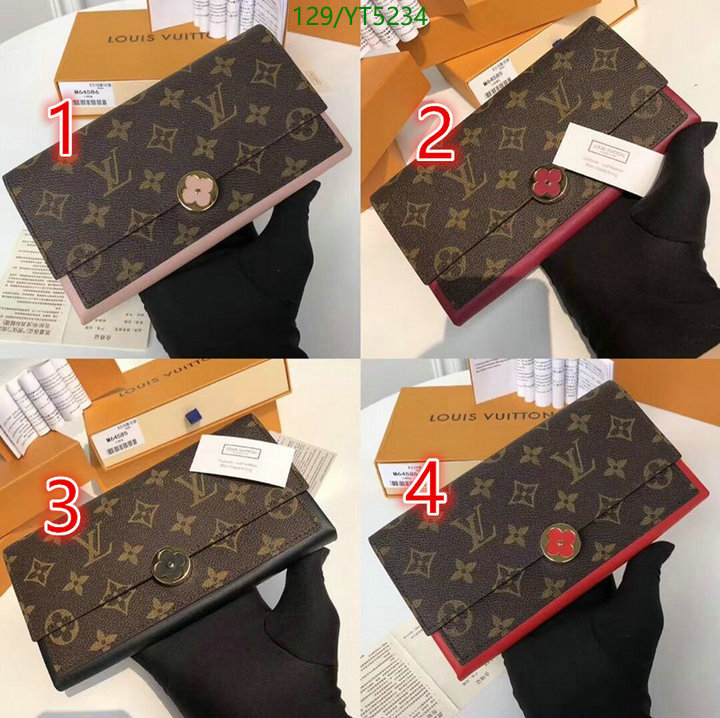 LV Bags-(Mirror)-Wallet-,Code: YT5234,$: 129USD