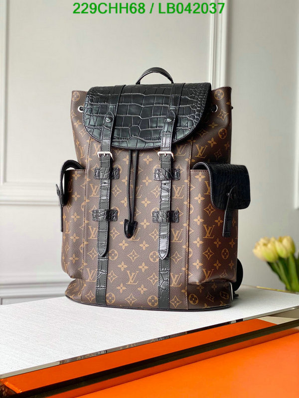 LV Bags-(Mirror)-Backpack-,Code: LB042037,$: 229USD