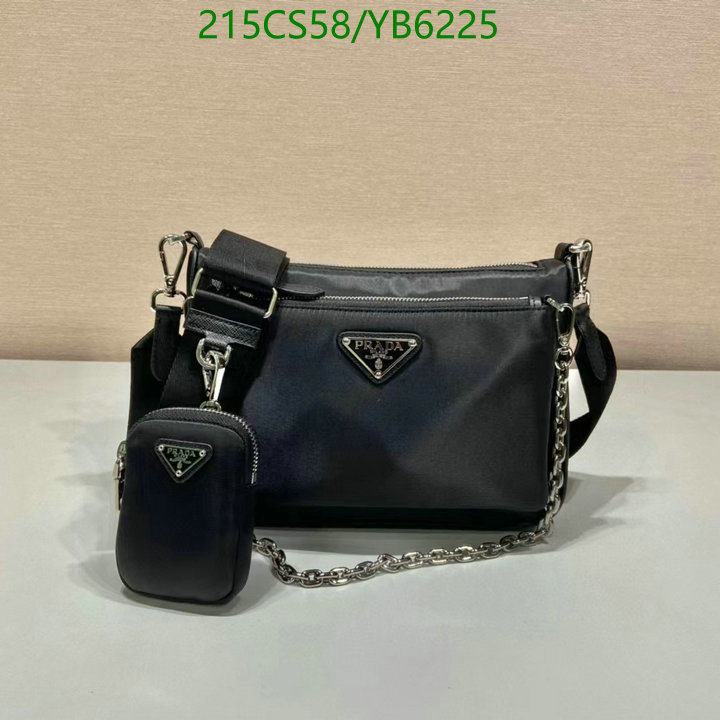 Prada Bag-(Mirror)-Diagonal-,Code: YB6225,$: 215USD