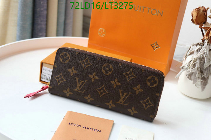 LV Bags-(Mirror)-Wallet-,Code: LT3275,$: 72USD