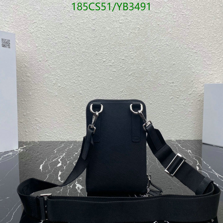 Prada Bag-(Mirror)-Diagonal-,Code: YB3491,$: 185USD
