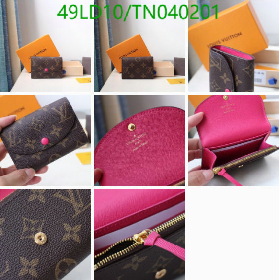 LV Bags-(Mirror)-Wallet-,Code: TN040201,$: 49USD