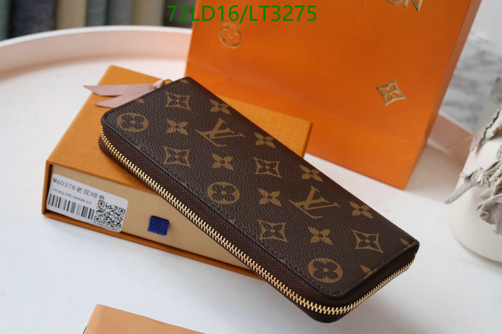 LV Bags-(Mirror)-Wallet-,Code: LT3275,$: 72USD