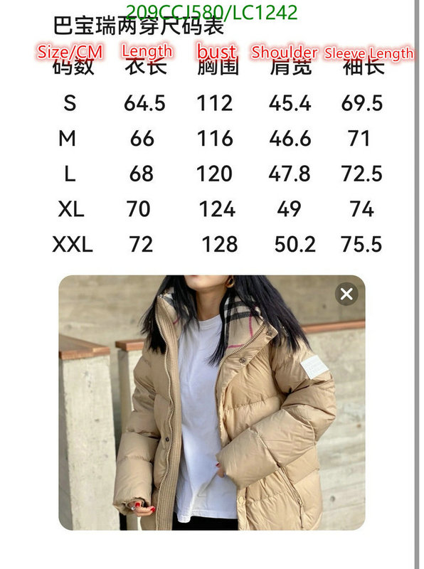 Down jacket Women-Burberry, Code: LC1242,$: 249USD