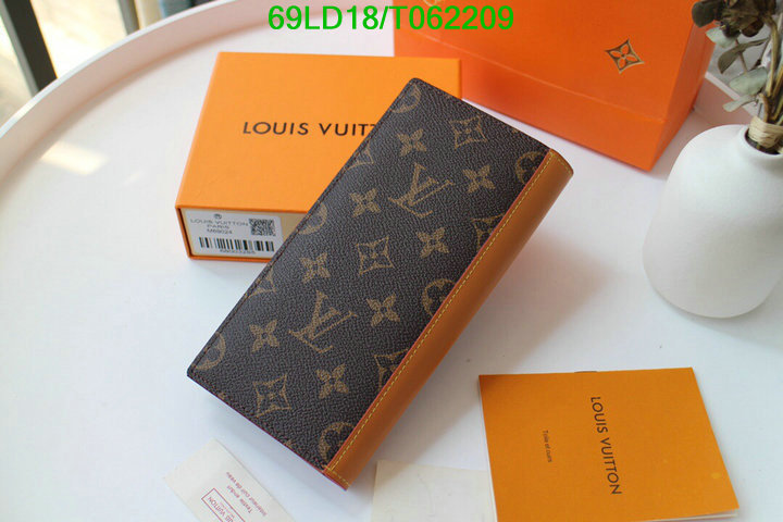 LV Bags-(Mirror)-Wallet-,Code: T062209,$: 69USD