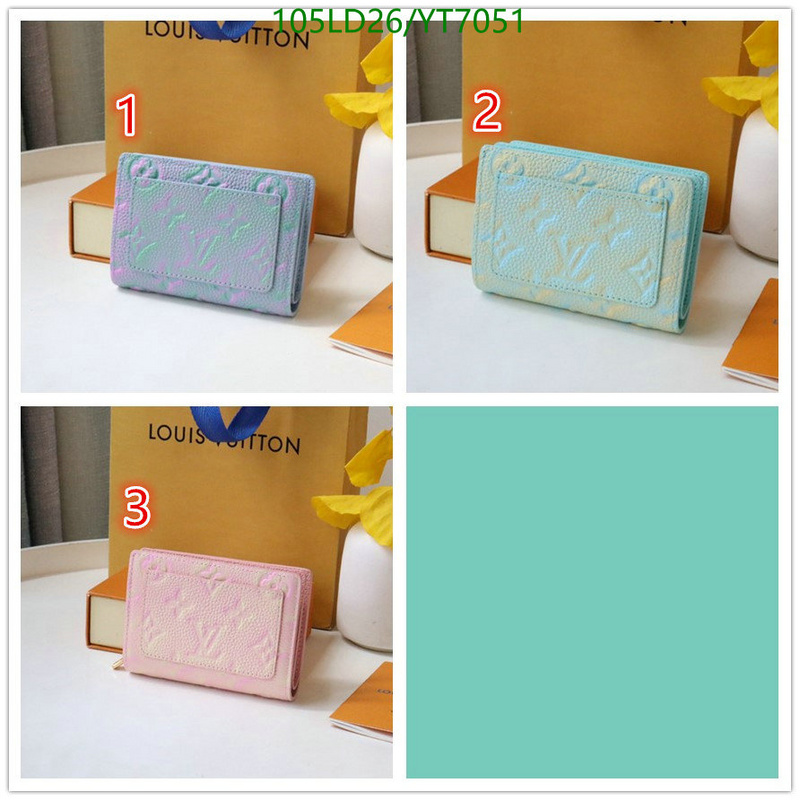 LV Bags-(Mirror)-Wallet-,Code: YT7051,$: 105USD