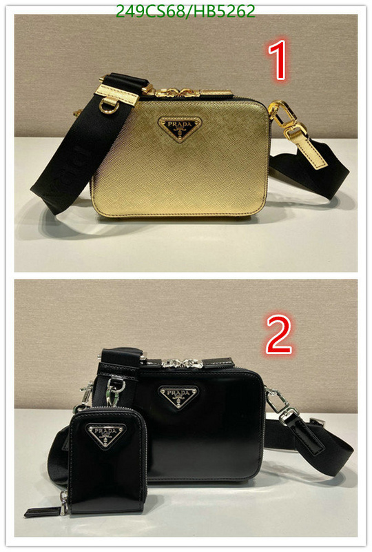 Prada Bag-(Mirror)-Diagonal-,Code: HB5262,$: 249USD