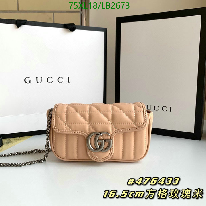 Gucci Bag-(4A)-Marmont,Code: LB2673,$: 75USD