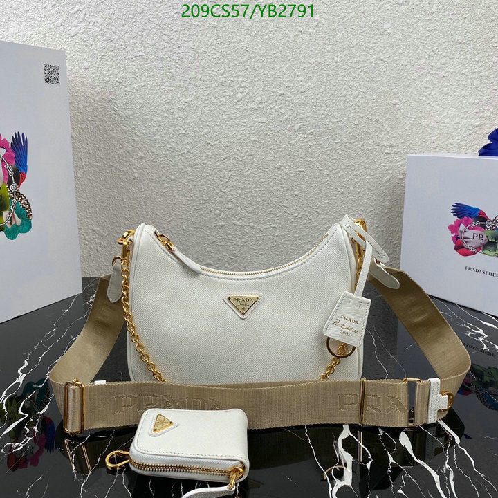 Prada Bag-(Mirror)-Diagonal-,Code: YB2791,$: 209USD