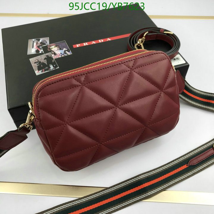 Prada Bag-(4A)-Diagonal-,Code: YB7623,$: 95USD