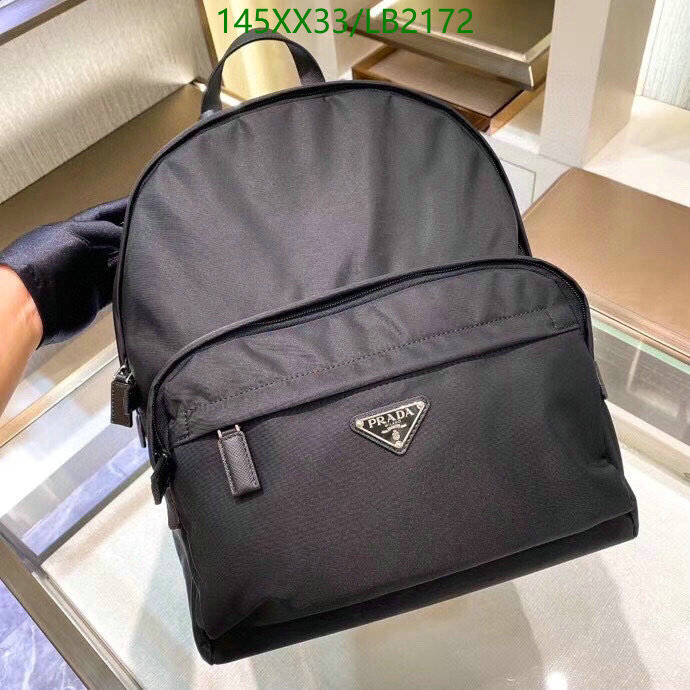 Prada Bag-(Mirror)-Backpack-,Code: LB2172,$: 145USD