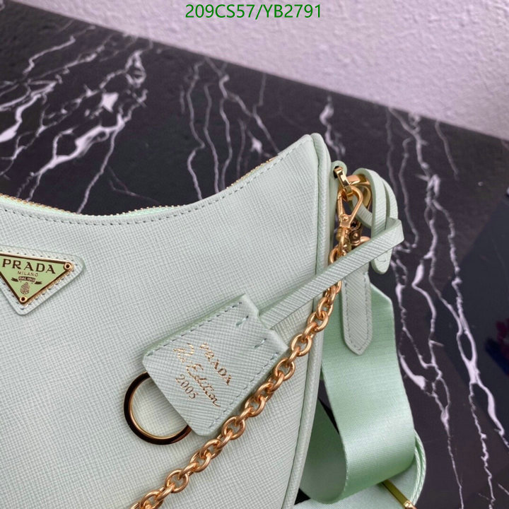 Prada Bag-(Mirror)-Diagonal-,Code: YB2791,$: 209USD