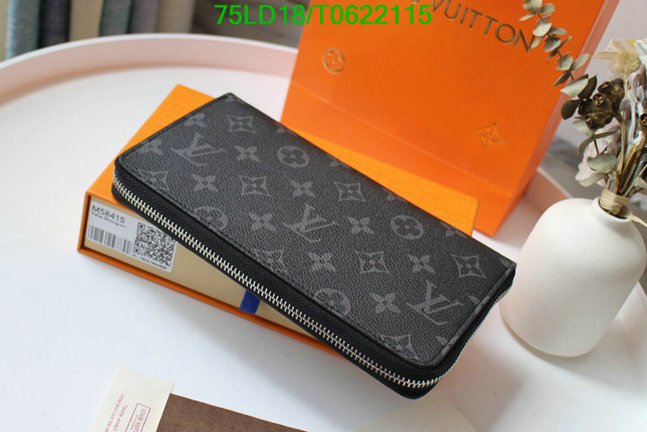 LV Bags-(Mirror)-Wallet-,Code: T0622115,$: 75USD