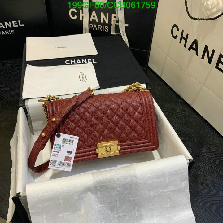 Chanel Bags -(Mirror)-Le Boy,Code: CCB061759,$: 199USD