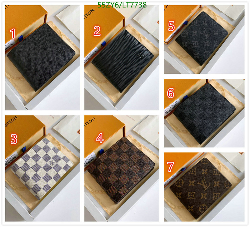 LV Bags-(4A)-Wallet-,Code: LT7738,$: 55USD