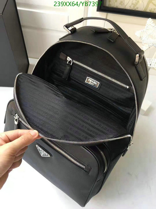 Prada Bag-(Mirror)-Backpack-,Code: YB7397,$: 239USD