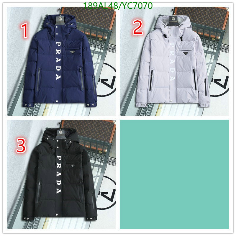 Down jacket Men-Prada, Code: YC7070,$: 189USD