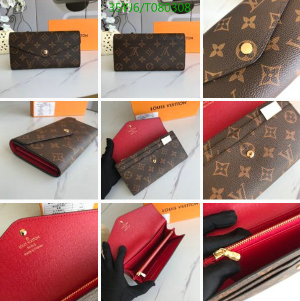 LV Bags-(4A)-Wallet-,Code: TP080308,$: 35USD