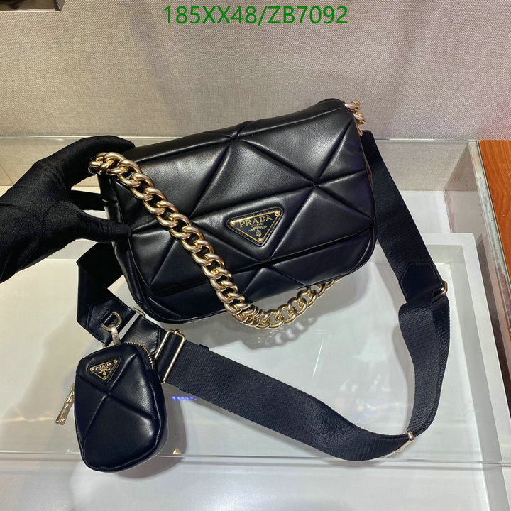 Prada Bag-(Mirror)-Diagonal-,Code: ZB7092,$: 185USD