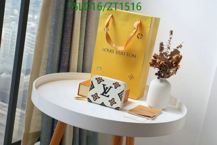 LV Bags-(Mirror)-Wallet-,Code: ZT1516,$: 75USD