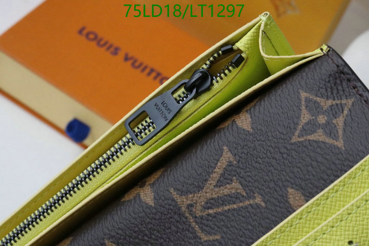 LV Bags-(Mirror)-Wallet-,Code: LT1297,$: 75USD