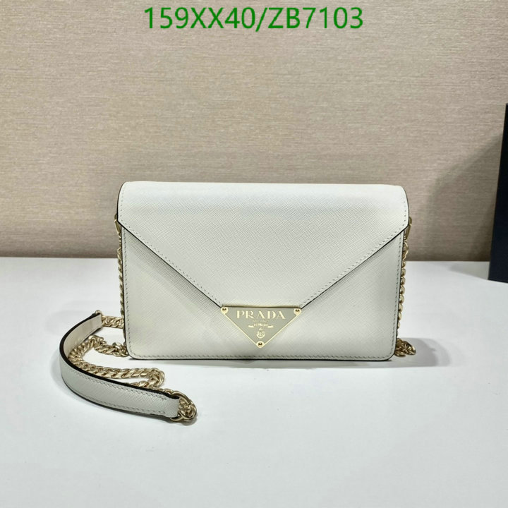 Prada Bag-(Mirror)-Diagonal-,Code: ZB7103,$: 205USD