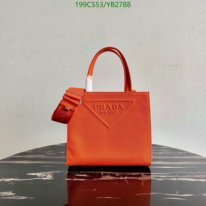 Prada Bag-(Mirror)-Diagonal-,Code: YB2788,$: 199USD