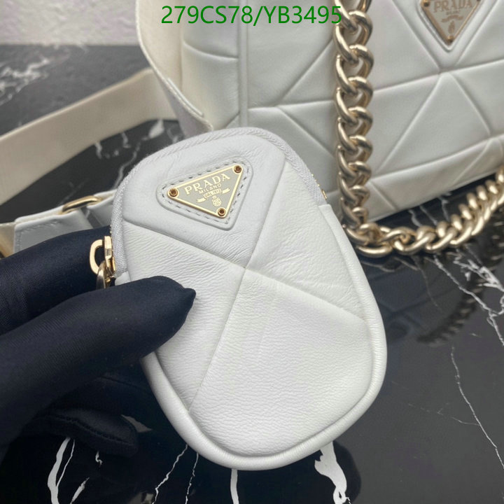 Prada Bag-(Mirror)-Diagonal-,Code: YB3495,$: 279USD