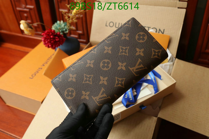 LV Bags-(Mirror)-Wallet-,Code: ZT6614,$: 89USD