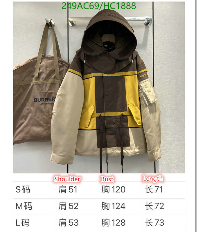 Down jacket Men-Burberry, Code: HC1888,$: 249USD