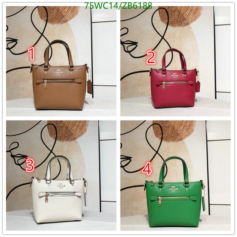 Coach Bag-(4A)-Handbag-,Code: ZB6188,$: 75USD