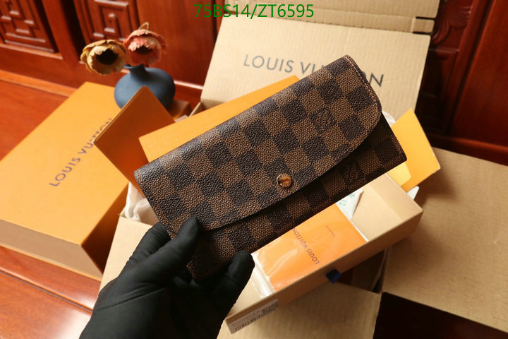 LV Bags-(Mirror)-Wallet-,Code: ZT6595,$: 75USD