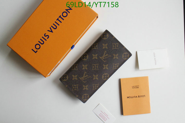 LV Bags-(Mirror)-Wallet-,Code: YT7158,$: 69USD