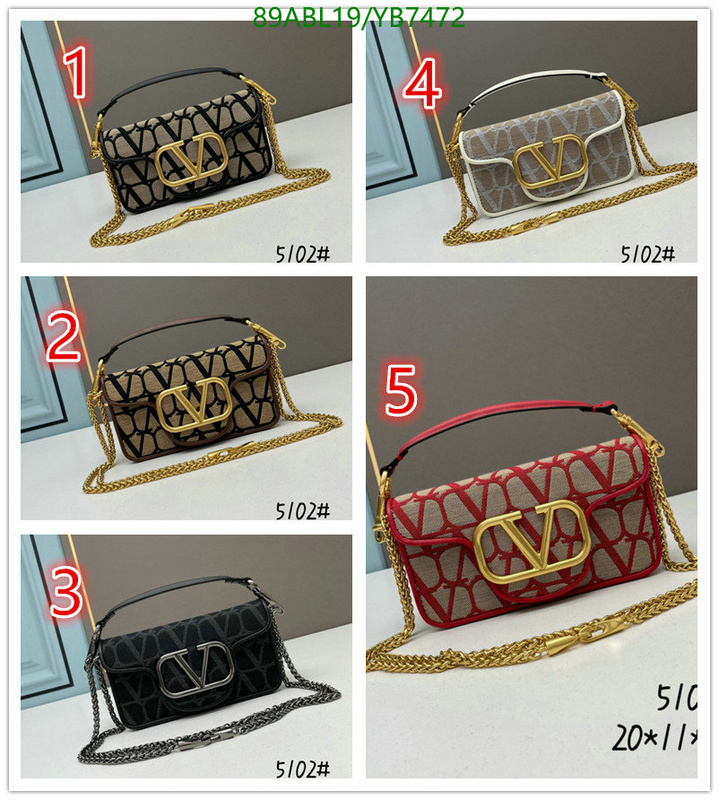 Valentino Bag-(4A)-LOC-V Logo ,Code: YB7472,$: 89USD