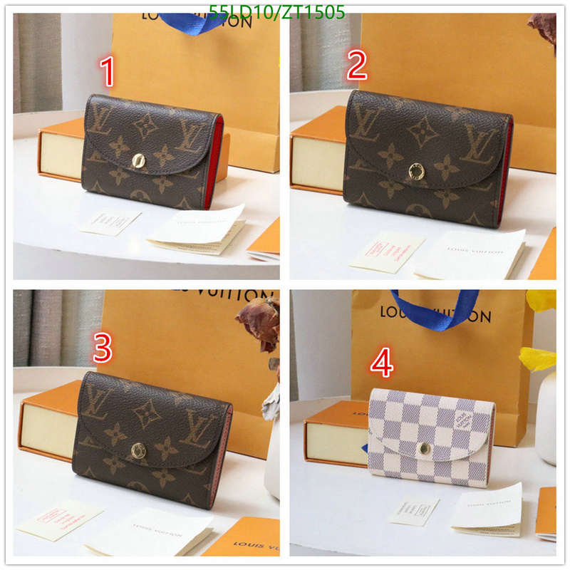 LV Bags-(Mirror)-Wallet-,Code: ZT1505,$: 55USD