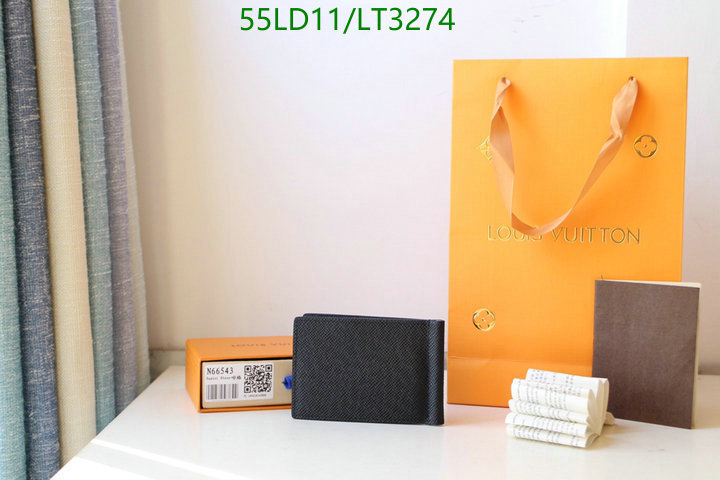 LV Bags-(Mirror)-Wallet-,Code: LT3274,$: 55USD