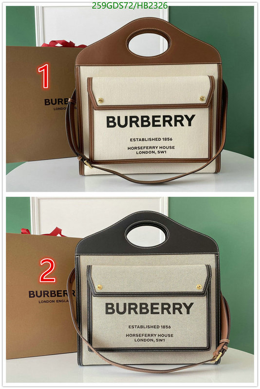 Burberry Bag-(Mirror)-Handbag-,Code: HB2326,$: 259USD