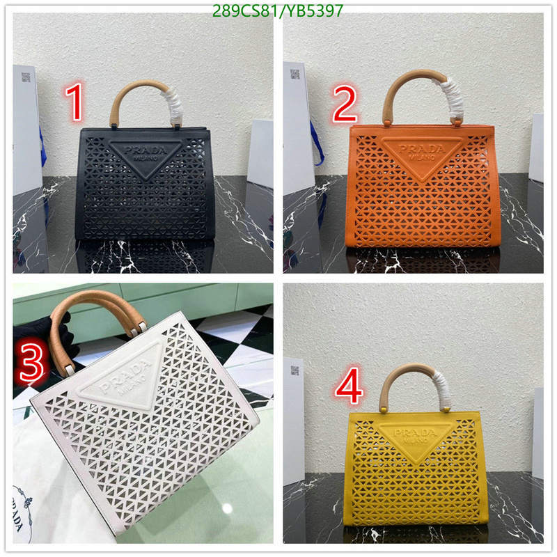 Prada Bag-(Mirror)-Handbag-,Code: YB5397,$: 289USD