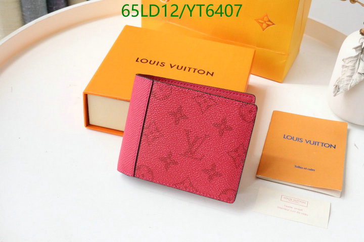 LV Bags-(Mirror)-Wallet-,Code: YT6407,$: 65USD