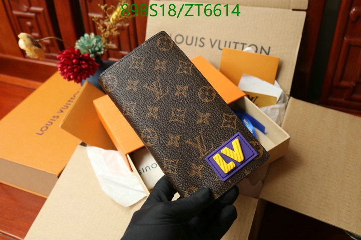 LV Bags-(Mirror)-Wallet-,Code: ZT6614,$: 89USD