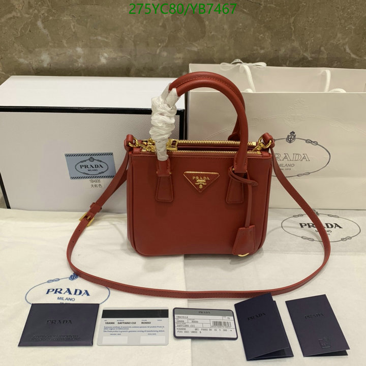 Prada Bag-(Mirror)-Diagonal-,Code: YB7467,$: 275USD