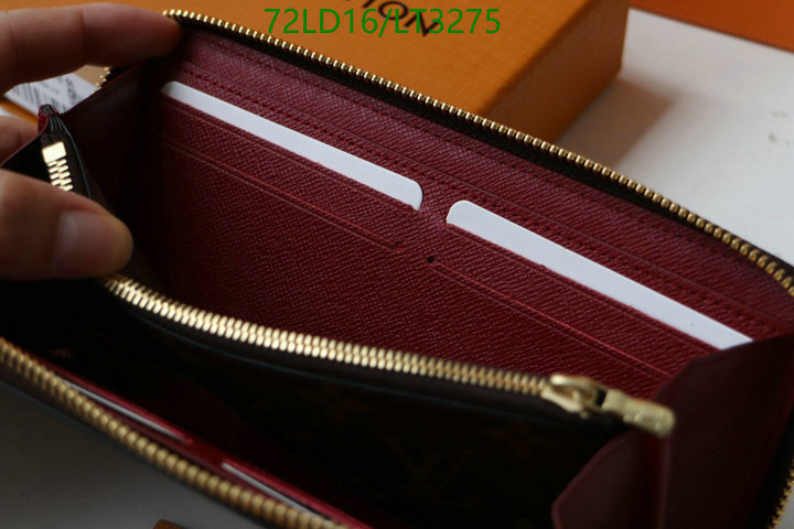 LV Bags-(Mirror)-Wallet-,Code: LT3275,$: 72USD