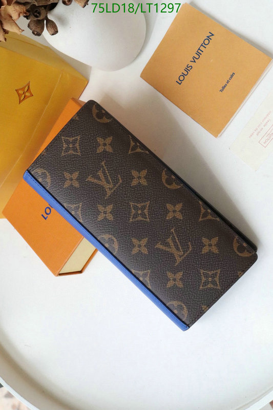 LV Bags-(Mirror)-Wallet-,Code: LT1297,$: 75USD