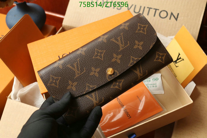 LV Bags-(Mirror)-Wallet-,Code: ZT6596,$: 75USD