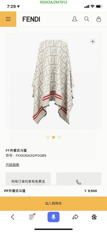 Scarf-Fendi, Code: ZM7012,$: 95USD