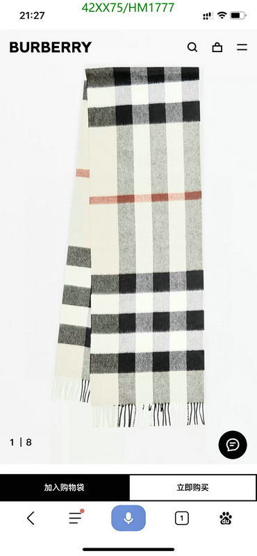 Scarf-Burberry, Code: HM1777,$: 42USD