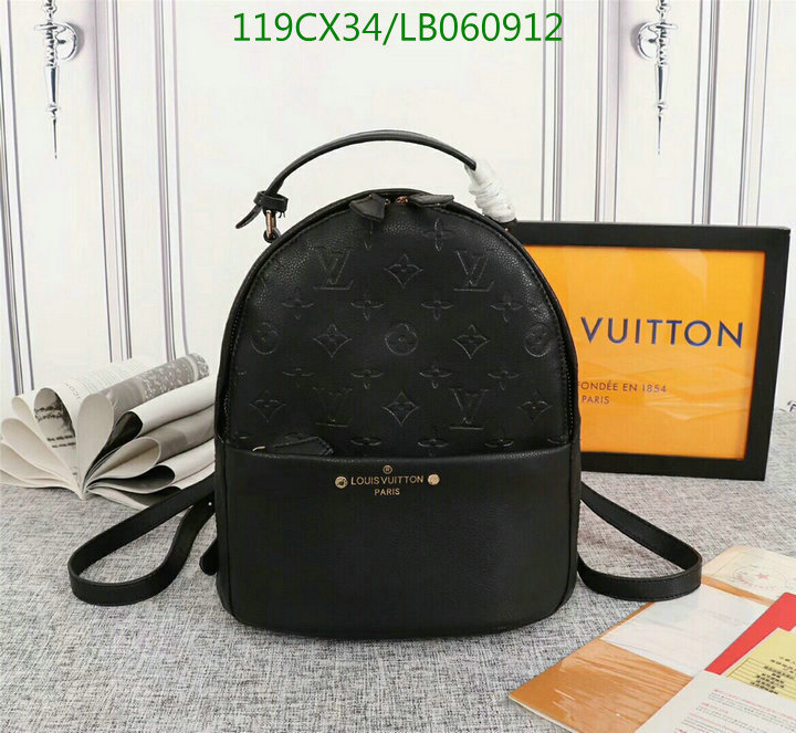 LV Bags-(4A)-Backpack-,Code: LB060912,$:119USD