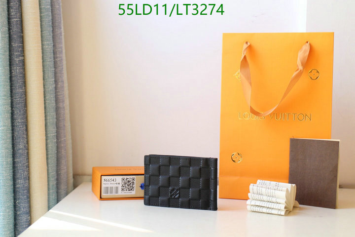 LV Bags-(Mirror)-Wallet-,Code: LT3274,$: 55USD