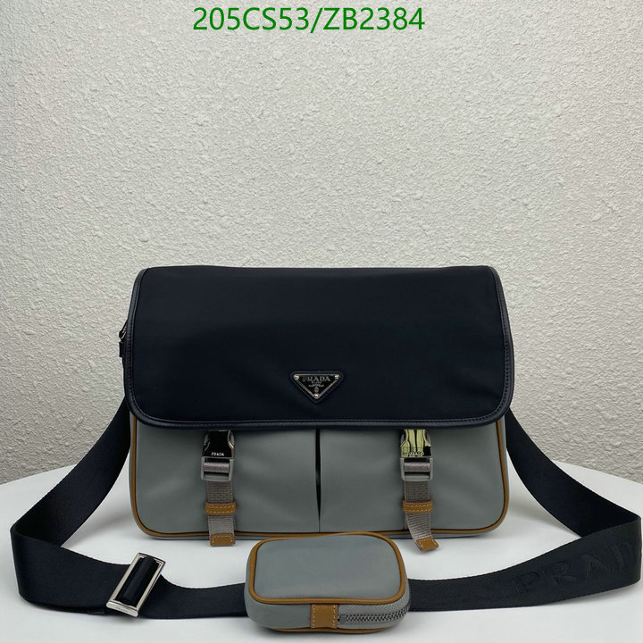 Prada Bag-(Mirror)-Diagonal-,Code: ZB2384,$: 205USD