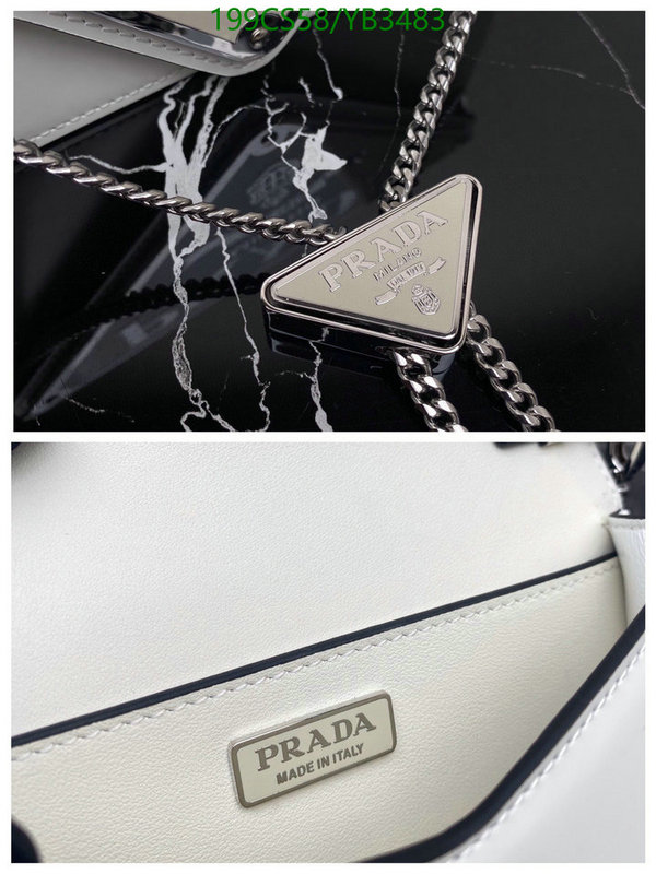 Prada Bag-(Mirror)-Diagonal-,Code: YB3483,$: 199USD